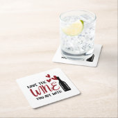 Ik hou van je wijn met grappigheid kartonnen onderzetters (Insitu)