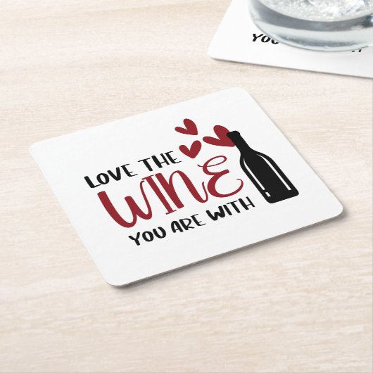 Ik hou van je wijn met grappigheid kartonnen onderzetters (Schuin)