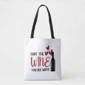 Ik hou van je wijn met grappigheid tote bag (Voorkant)