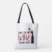Ik hou van je wijn met grappigheid tote bag (Achterkant)