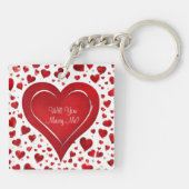 Ik hou van je | Wil je met me trouwen Rode Hart Va Sleutelhanger (Achterkant)