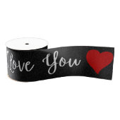 Ik hou van je witte glitter Valentijnse graankrib Grosgrain Lint (Spoel)