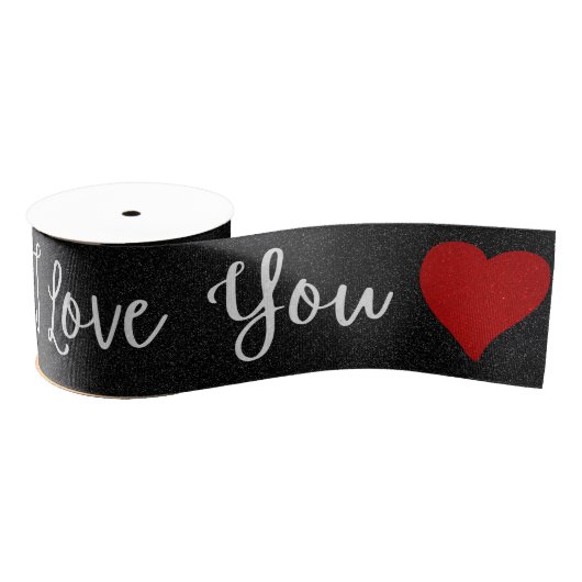 Ik hou van je witte glitter Valentijnse graankrib Grosgrain Lint (Spoel)