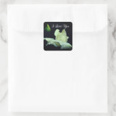 Ik hou van je witte rosebud flower vierkante sticker (Tas)