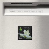 Ik hou van je witte Rosebud  Magnet (Insitu (Vaatwasser))