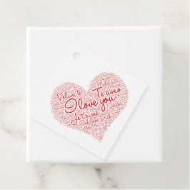 Ik hou van je Word Cloud Red Heart Valentijnsdag Bedankjes Labels