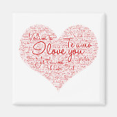Ik hou van je Word Cloud Red Heart Valentijnsdag Magneet (Voorkant)