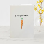Ik Hou Van Je Wortel Kunstkaart Kaart (Gele Bloem)