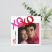 Ik hou van je XOXO Foto Moderne Gelukkige Valentij Feestdagenkaart (Staand voorkant)