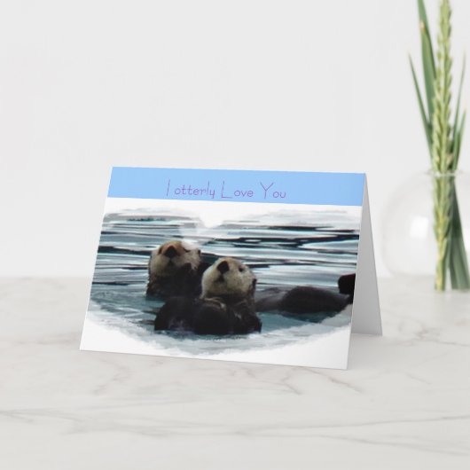 Ik hou van je Zee otter Wenskaart Kaart (Voorkant)