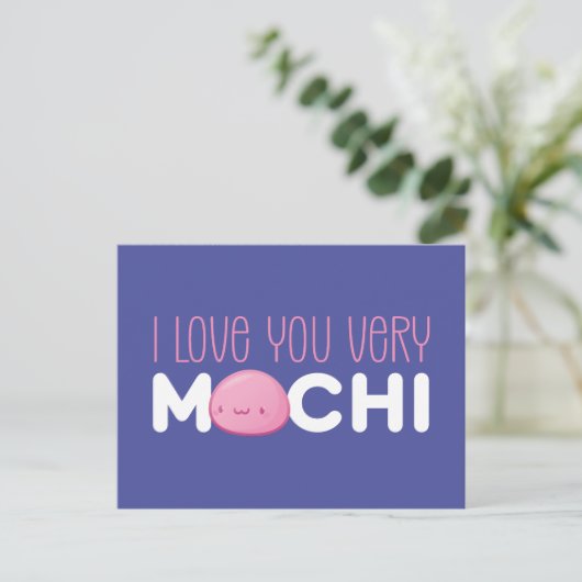 Ik hou van je zeer Mochi Cute Funny Valentijnsdag Briefkaart (Staand voorkant)
