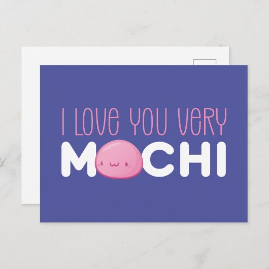 Ik hou van je zeer Mochi Cute Funny Valentijnsdag Briefkaart (Voorkant / Achterkant)