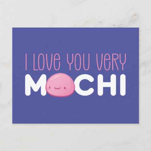 Ik hou van je zeer Mochi Cute Funny Valentijnsdag Briefkaart (Voorkant)