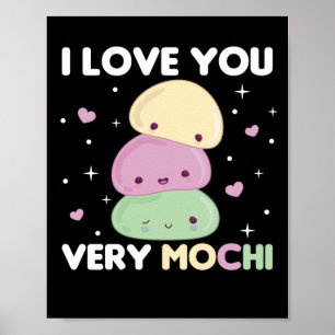 Ik hou van je zeer Mochi - Kawaii Mochi Ice Cream Poster