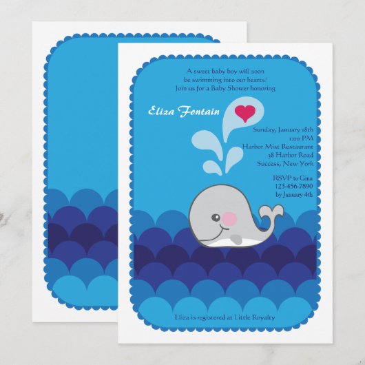 Ik hou van je, zei de uitnodiging voor de walvis (Voorkant / Achterkant)