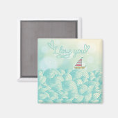 Ik hou van je zeilboot magneet (Voorkant / Achterkant)