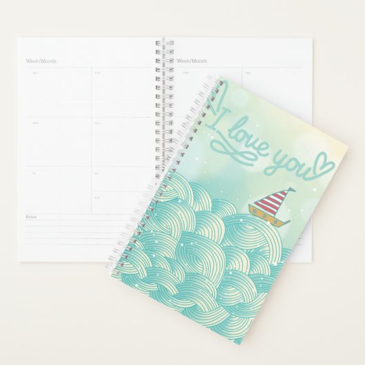 Ik hou van je zeilboot planner (Display)