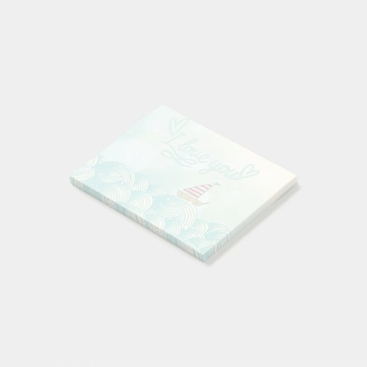 Ik hou van je zeilboot post-it® notes (Schuin)