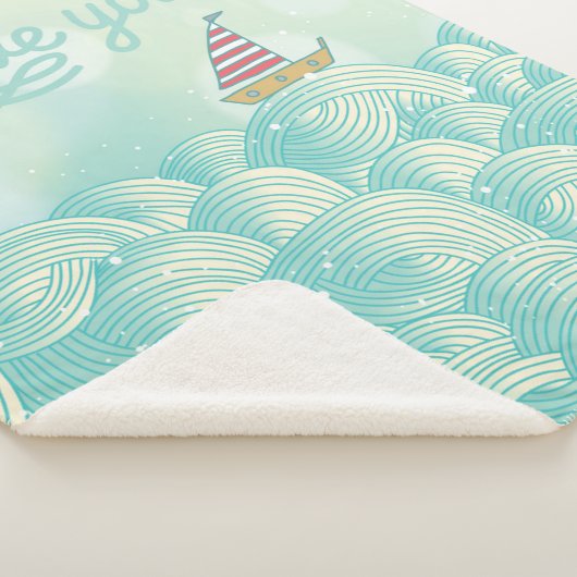 Ik hou van je zeilboot sherpa deken (3/4)