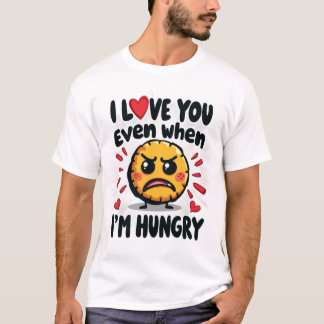 Ik hou van je, zelfs als ik honger heb t-shirt