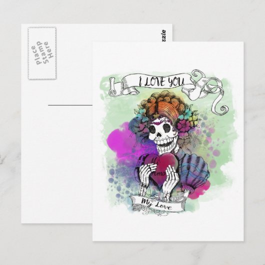 Ik hou van je zelfs als ik sterf... briefkaart (Voorkant / Achterkant)