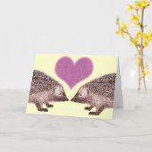 Ik hou van je, zelfs als je stekelig twee egels kr kaart (Gele Bloem)