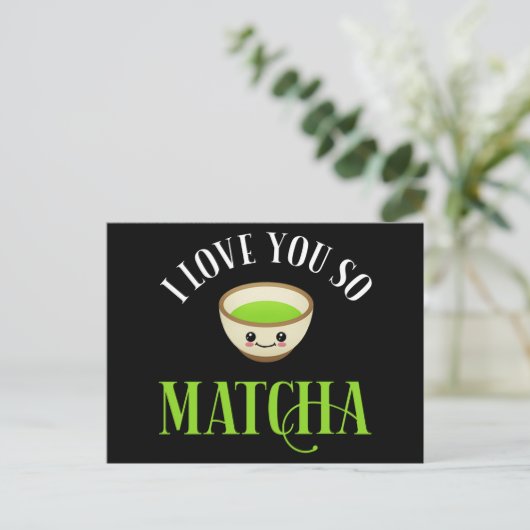 Ik hou van je zo Matcha Briefkaart (Staand voorkant)