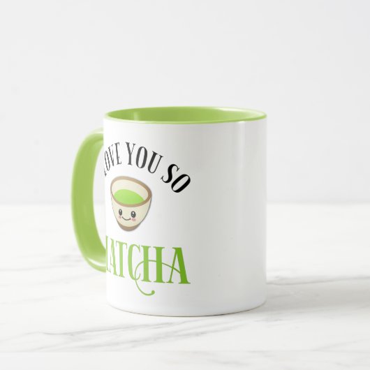 Ik hou van je zo Matcha Mok (Voorkant links)