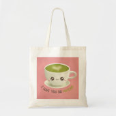 Ik hou van je zo Matcha Pun Tote Bag (Voorkant)
