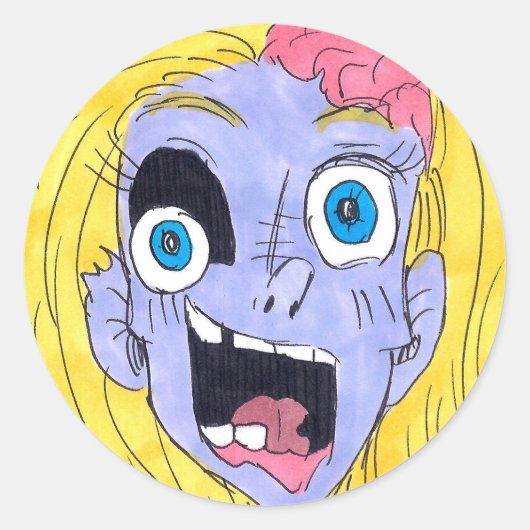 Ik hou van je zombie ronde sticker (Voorkant)