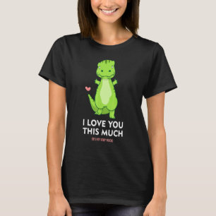 Ik hou van je zoveel dinosaurus liefde schattig t- t-shirt