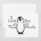 Ik hou van je zoveel pinguïn feestdagenkaart (Voorkant / Achterkant)