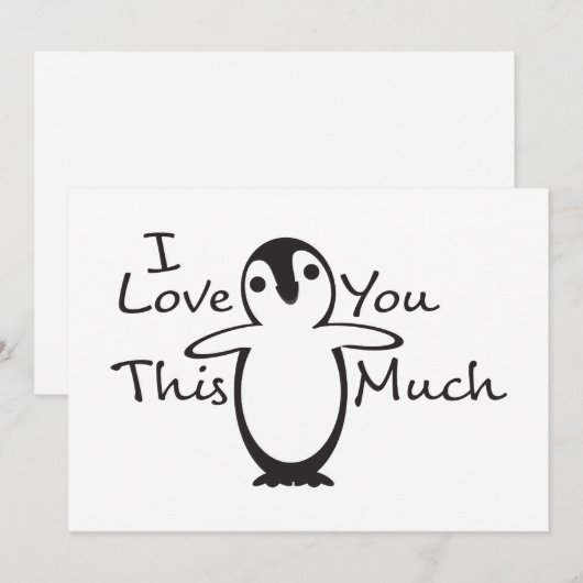 Ik hou van je zoveel pinguïn feestdagenkaart (Voorkant / Achterkant)