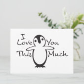 Ik hou van je zoveel pinguïn feestdagenkaart (Staand voorkant)