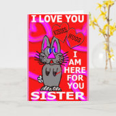 Ik hou van je zus, ik ben hier voor jou kaart (Gele Bloem)