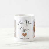 Ik hou van je zus | Twee fotoscript en hart Koffiemok (Center)