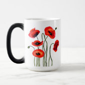 Ik hou van je zus | Waterverf rode papaver Magische Mok (Links)