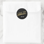 IK HOU VAN JE Zwart & Goud Custom Chic Sticker (Tas)