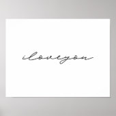 Ik hou van je | zwart wit | Minimale kunst Poster (Voorkant)