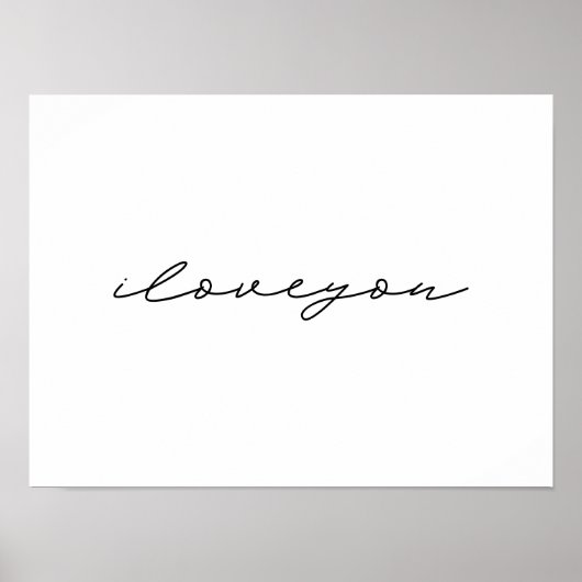Ik hou van je | zwart wit | Minimale kunst Poster (Voorkant)