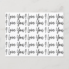 Ik hou van je zwarte en witte Valentijnsdag Briefkaart