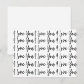 Ik hou van je zwarte en witte Valentijnsdag Briefkaart (Voorkant / Achterkant)