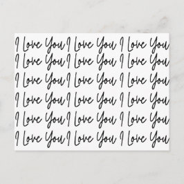Ik hou van je zwarte en witte Valentijnsdag Briefkaart