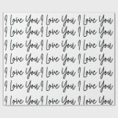 Ik hou van je zwarte en witte Valentijnsdag Cadeaupapier (Vlak)