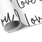 Ik hou van je zwarte en witte Valentijnsdag Cadeaupapier (Rol Hoek)