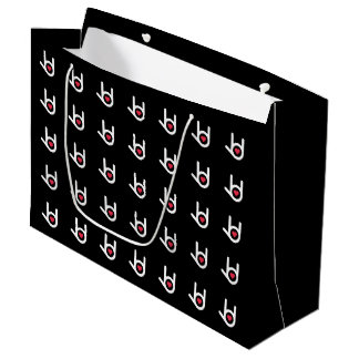 Ik hou van je, zwarte geschenkzak groot cadeauzakje