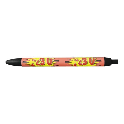Ik hou van je zwarte inkt pen (Voorkant)