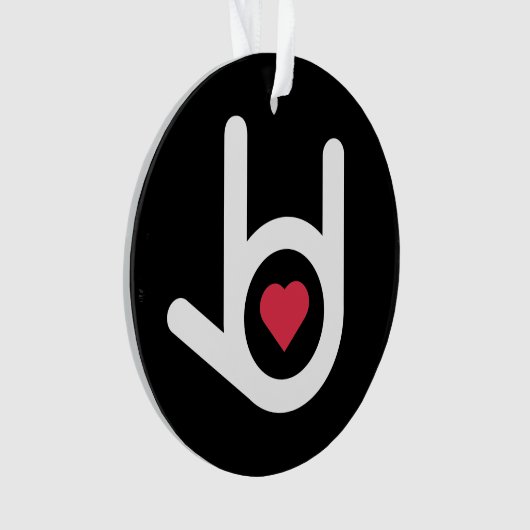 Ik hou van je zwarte kerstversiering ornament (voorkant)