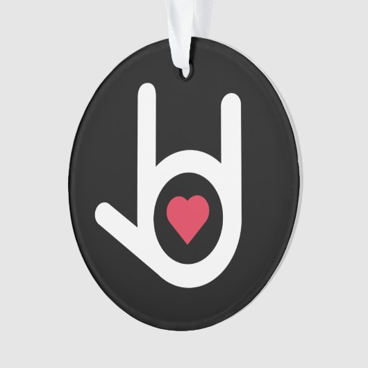 Ik hou van je zwarte kerstversiering ornament (voorkant)