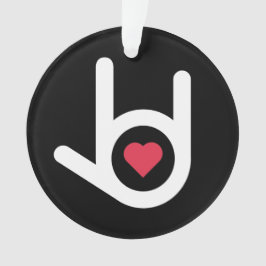 Ik hou van je zwarte kerstversiering ornament